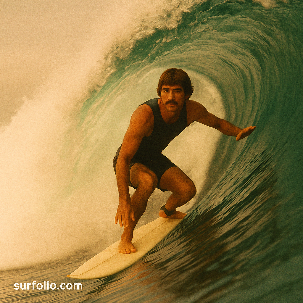 A surfer rides deep inside a glowing Pipeline barrel with calm, fluid style.